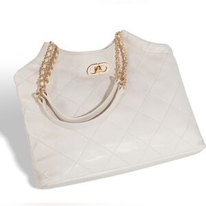 Montana West Elegant PU Leather Handbag - Beige Color is the first Picture